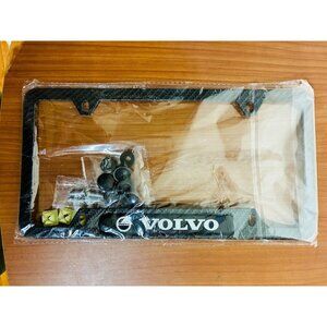 Volvo Logo License Plate Cover Black Plastic 1 Pack